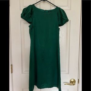 Banana Republic Satin Emerald Dress, Size 0, Pre-Owned